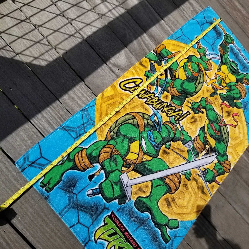 Vintage TMNT Beach Towel Teenage Mutant Ninja Turtles Cowabunga  54”x28” 2003